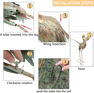 Juego de 2 Esculturas de Aves de Metal Tradicionales, Arte Inspirado en la Avifauna para Decoración de Balcones, Estilo Arquitectónico Indio para Áreas Abiertas - Product Image 2