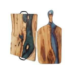 Latest Popular High Quality <b>Party</b> Decoration Wooden & Resin Marble <b>Tray</b> <b>Serving</b> Dishes Chop Board Wooden - Product Image 5