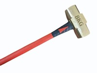 Marteau à tête en laiton de huit kilogrammes avec manche ergonomique en fibre de verre, robuste, pour forgeage industriel, démolition, outil de construction