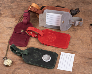 Identificador de etiquetas de equipaje de cuero Regalo personalizado Favor Accesorios DE BODA Equipaje Hombres Él 2017 - Product Image 5