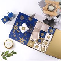 Caja de Regalo de Calendario de Adviento de Lujo de Nueva Tendencia, Tamaño/Color Personalizado, Papel Impreso con Laminación Mate Brillante con Recubrimiento UV, Hecho de Cartón
