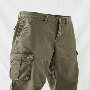 Pantalon cargo en sergé de coton respirant et anti-plis pour homme, style urbain, multi-poches, service OEM - Product Image 6