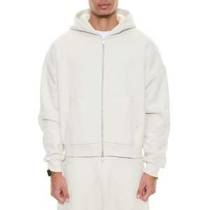 Ensemble de survêtement unisexe décontracté épais à coupe droite et ample avec sweat-shirt et pantalon de jogging vierge - Product Image 3
