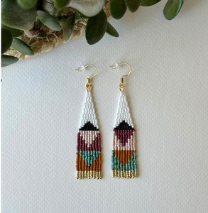 Pendientes de Cuentas de Vidrio Tejidos a Mano, Elegantes, con Borla Larga, Estilo Bohemio, Joyería para Mujer, Artículos de Cocina, Artículos de Hotel - Product Image 2