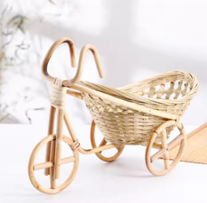 Vente chaude Bambou Naturel Tissé À La Main Mini Vélo Modèle Panier De Rangement Nouveau Design Fête Décoration Cadeau - Product Image 6
