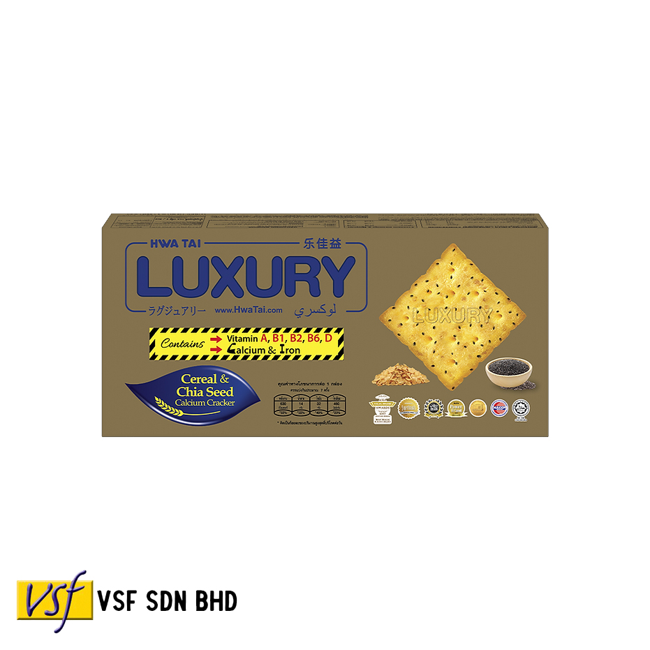 Hwa Tai LUXURYシリアル & チアシードカルシウムクラッカー18.7