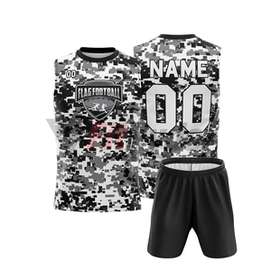 Wholesale 100% Polyester Sleeveless 7v7 Uniform XL Size Customized American Football Team Name Logo Plus Size Option OEM - Product Image 1