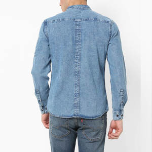 Chemise en jean décontractée pour homme, col rond, 100% coton, vêtement d'été, nouvelle arrivée, directement de l'usine - Product Image 3