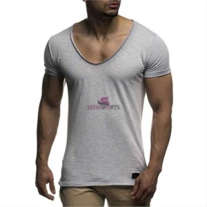Nuovo arrivo profondo scollo <span class=keywords><strong>a</strong></span> <span class=keywords><strong>V</strong></span> manica corta <span class=keywords><strong>T</strong></span>-Shirt da uomo Slim Fit <span class=keywords><strong>T</strong></span>-Shirt da uomo sottile Top Tee Casual Summer Tshirt - Product Image 2