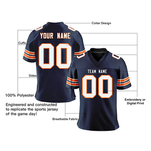 2025 nuevo #0 #1 #14 #16 #20 #87 #97 uniforme de camiseta de fútbol Americano negro cosido - Product Image 4