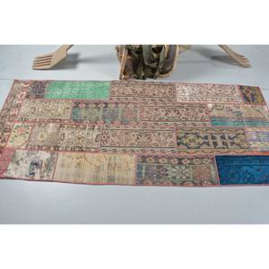 Alfombra de Lana Turca Vintage para Decoración de Sala de Estar, Tejido Plano, Marrón y Beige, 2,9x7,1 Pies, Uso en Pasillo, Látex - Product Image 3