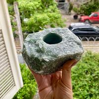 Origems Brazil Porte-bougies en mélange de quartz vert, quartz rose et sodalite pour la décoration intérieure et les festivités de Noël