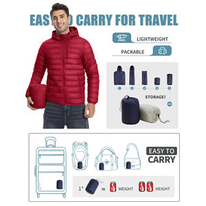 Veste d'hiver légère et respirante pour homme avec logo personnalisé, en nylon, à capuche, style bulle, veste matelassée pour homme avec capuche - Product Image 6