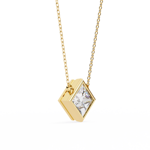 Pendentif en or massif 18 carats de luxe avec diamant pour femmes, avec pierre précieuse cultivée en laboratoire certifiée IGI - Product Image 3