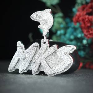 Joyería Hip Hop Personalizada, Colgante con Letra con Incrustaciones, Plata de Ley 925, Diamante Moissanite D VVS, Colgante con Inicial para Hombre y Mujer - Product Image 4