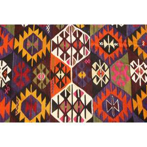 Tapis turc vintage 3,5x5,1 pieds, tapis en laine abstrait rouge - Product Image 5