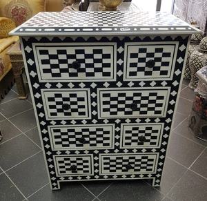 Consola con Incrustaciones de Hueso, Mesa Geométrica con Incrustaciones de Hueso - Product Image 5