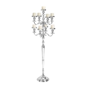 Candelabre à 5 bras en aluminium, finition argentée, pour la maison, les mariages, les événements, les fêtes, candelabre de sol, vente chaude - Product Image 2