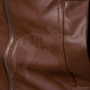 แจ็คเก็ตหนังวัวแท้สำหรับผู้ชายและผู้หญิง รุ่นปี 2025 สำหรับฤดูหนาว คอตั้ง สีสั่งทำได้ พร้อมโลโก้ด้านหน้า คุณภาพสูง ขายส่ง - Product Image 6