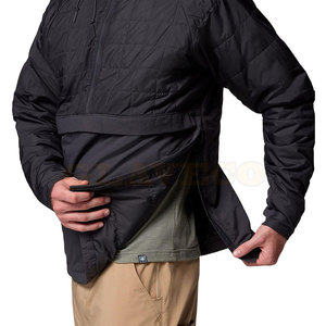 High Street Waterproof Hooded Windbreaker <b>Jacket</b> with Front Logo Solid Color Winter Casual Wear - Product Image 4