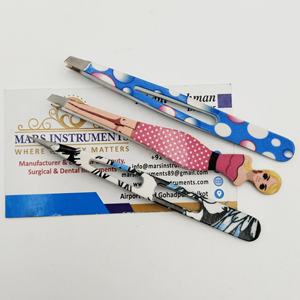 Pinzas puntiagudas para cejas de acero inoxidable antiestáticas al por mayor herramienta cosmética sostenible para uso en belleza - Product Image 5