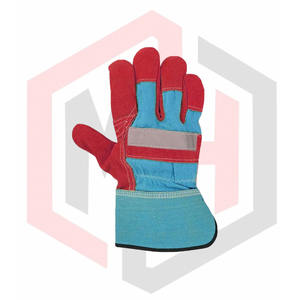 ถุงมือทำงานหนังวัวแยกป้องกันความร้อนถุงมือนิรภัยสำหรับทำงานป้องกันมือปรับแต่งได้ - Product Image 3