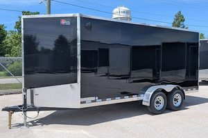 2026 7x16 Steel Enclosed Cargo <b>Trailer</b> 7000 GVWR Tandem Axle Utility <b>Trailer</b> V-Nose Ramp Door Equipment Cargo for sale - Product Image 4
