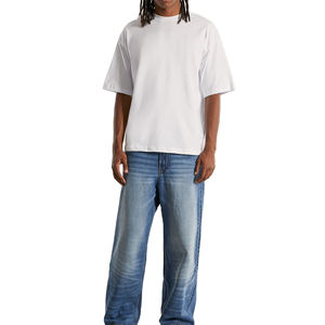 Boxy Hip Hop T-shirt lourd pour homme 100% coton Streetwear personnalisé de haute qualité Design vierge surdimensionné Service OEM tricoté - Product Image 2