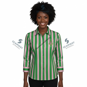Camisa de Botones de la Hermandad Alpha Kapa Alpha, Camisa Formal de Uso Diario, Camisa Tejida para Mujer, Camisa con Cuello, Camisa de Vestir con Botones Delanteros - Product Image 4