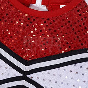 Uniforme de Porristas de Alta Calidad para Mujer, de Secado Rápido, Transpirable y Cómodo, Ligero, de Color Sólido, Personalizable, en Oferta Online - Product Image 4