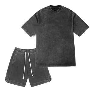 Conjunto Retro Vintage de Verano para Hombre, Conjunto Personalizado de Dos Piezas con Camisetas Informales de Calle y Pantalones Patrón Sólido Ecológico - Product Image 6