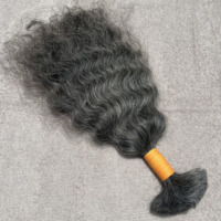 Extensions de cheveux humains indiens vierges à cuticules intactes, provenant d'un seul donneur, de bonne qualité, couleur sel et poivre, trame fine, double trame machine, anti-chute