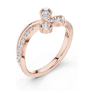 Anillo con Diseño de Mariposa con Diamante Cultivado en Laboratorio de 0.351 CT para Mujer, Corte Brillante Redondo, Claridad VVS-VS EF, Oro de 18K, 14K, 10K - Product Image 4