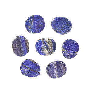 Pierre de palmier plat lapis lazuli palmier plat cristal pierre précieuse pierre naturelle forme ovale plate pierre de poche Protection grossiste - Product Image 3