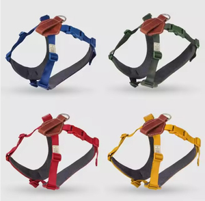 Venta al por mayor ajustable XL Nylon perro Arnés con neopreno suave acolchado doble correa conjunto plegable Free Running Plomo en dos colores - Product Image 6