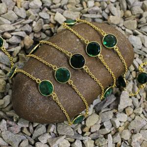 Elegante Collar de Apatita Redonda con Cadena Fina de Latón de 10 mm, Diseño de Joyería con Estilo - Product Image 2