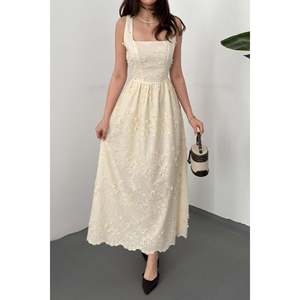 Robe brodée écru - Ecru - Product Image 4