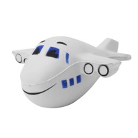Mini avion souriant anti-stress en mousse PU avec logo personnalisé pour les promotions des compagnies aériennes et les agences de voyage