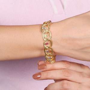 Wholesale Price Gold Plated <b>Beads</b> Tourmaline, Peridot, Iolite <b>Bracelets</b> Trendy for Women's Wedding Gift Anniversary - Product Image 3