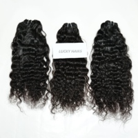Extensions de cheveux humains indiens vierges Remy non traités, cuticules alignées, qualité naturelle brute, 100g, bouclés, couleur originale noire, tissage