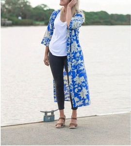 Kimono de algodón azul bohemio para mujer, albornoz de algodón suave 100%, bata Bohemia ligera, hecha a mano, Jaipuri - Product Image 6