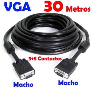 Cable VGA de 30 Metros, Macho a Macho, Cable Coaxial para Proyector, HDTV, Audio - Product Image 1
