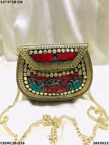 Handmade Designer Metal Mosaic Ladies <b>Clutch</b> <b>Bag</b> - Product Image 6