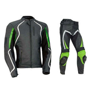 Chaqueta de Motociclista de Cuero con Cremallera de 2 Piezas, Cortavientos, para Hombre, Pantalones, Ropa Deportiva de Verano e Invierno, Traje de Motocross, Cintura Ajustable - Product Image 1