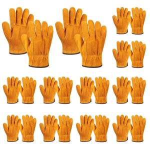 Haute qualité 12 paires de gants de travail en cuir poignées pour hommes femmes jardinage Construction coupe du bois réparation automobile - Product Image 1