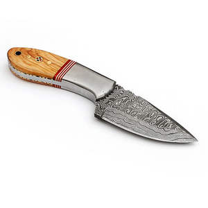 Cuchillo de Caza Profesional Hecho a Mano con Hoja Fija de Acero de Damasco y Mango de Madera, 7 Pulgadas de Longitud Total, Hoja de 3 mm de Grosor - Product Image 3