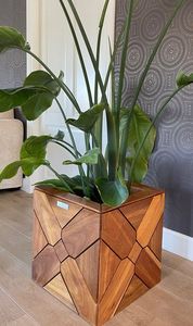 Jarrón de Flores Hecho a Mano de Madera de Mango Ecológico y Moderno TQC, Decoración de Mesa de Tamaño Pequeño para Navidad - Product Image 3