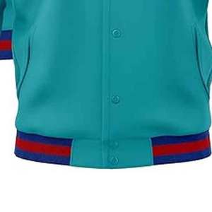 Chaqueta Varsity Personalizada para Hombre con Cuello Alto, Mangas de Lana, Bordado, Corte Holgado Informal, Lista para el Invierno - Product Image 4