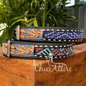 Fabricant de colliers en cuir véritable robuste de haute qualité de 1.5 pouces de large en laiton solide et durable - Product Image 1