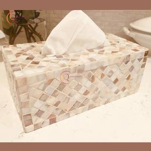 Caja de pañuelos de lujo Rectangular de mosaico y mármol hecho a mano, soporte de lujo para uso doméstico, la mejor caja de pañuelos de diseñador atractiva al por mayor - Product Image 4